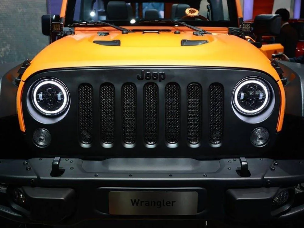 7 inch 80W Jeep LED Halo Headlights with DRL & Turn Signals for 1997-2018 Wrangler JK CJ TJ