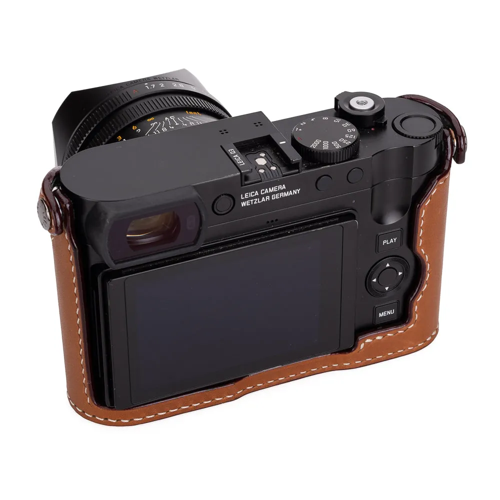 Arte di Mano Leica Q3 Half Case (Type 2-TR, Snap Secured, Tripod Mount) - Novonappa Tan