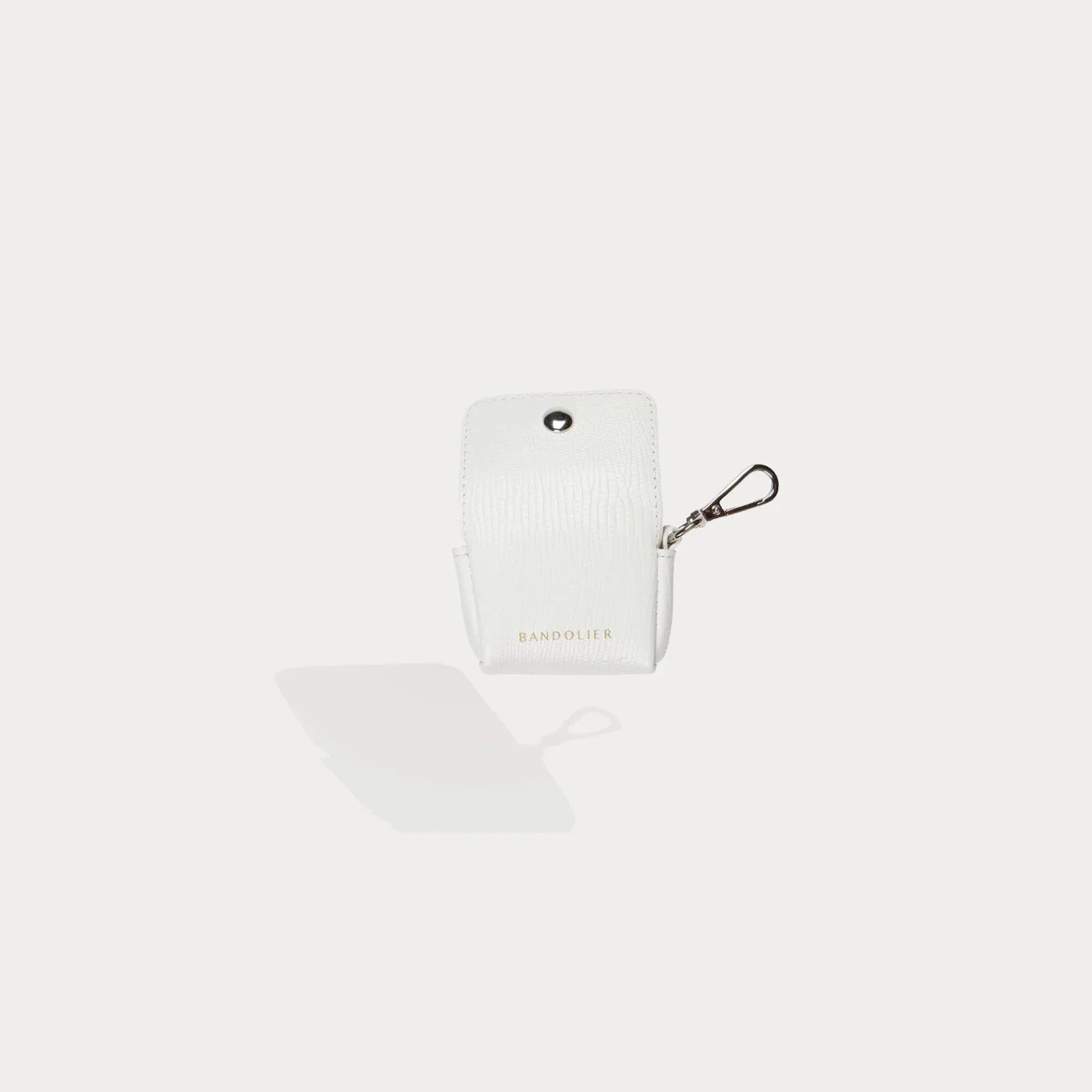 Avery Vegan AirPods Clip-On Pouch - White Lizard/Silver