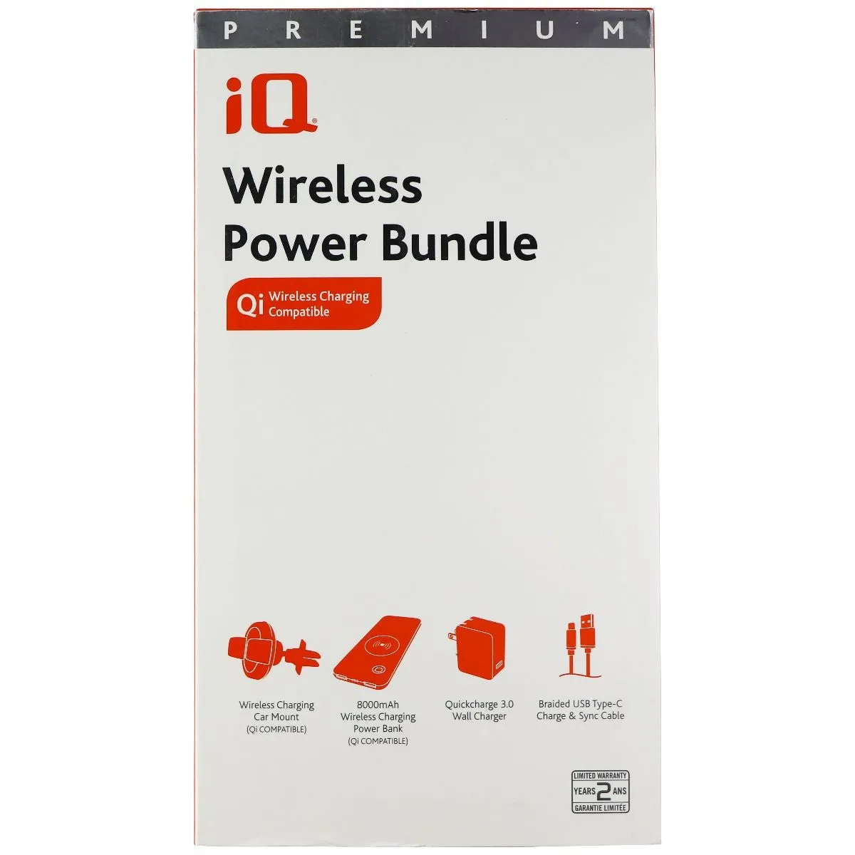 iQ Wireless Power Bundle with Car Mount/Power Bank/Wall Charger   USB-C Cable