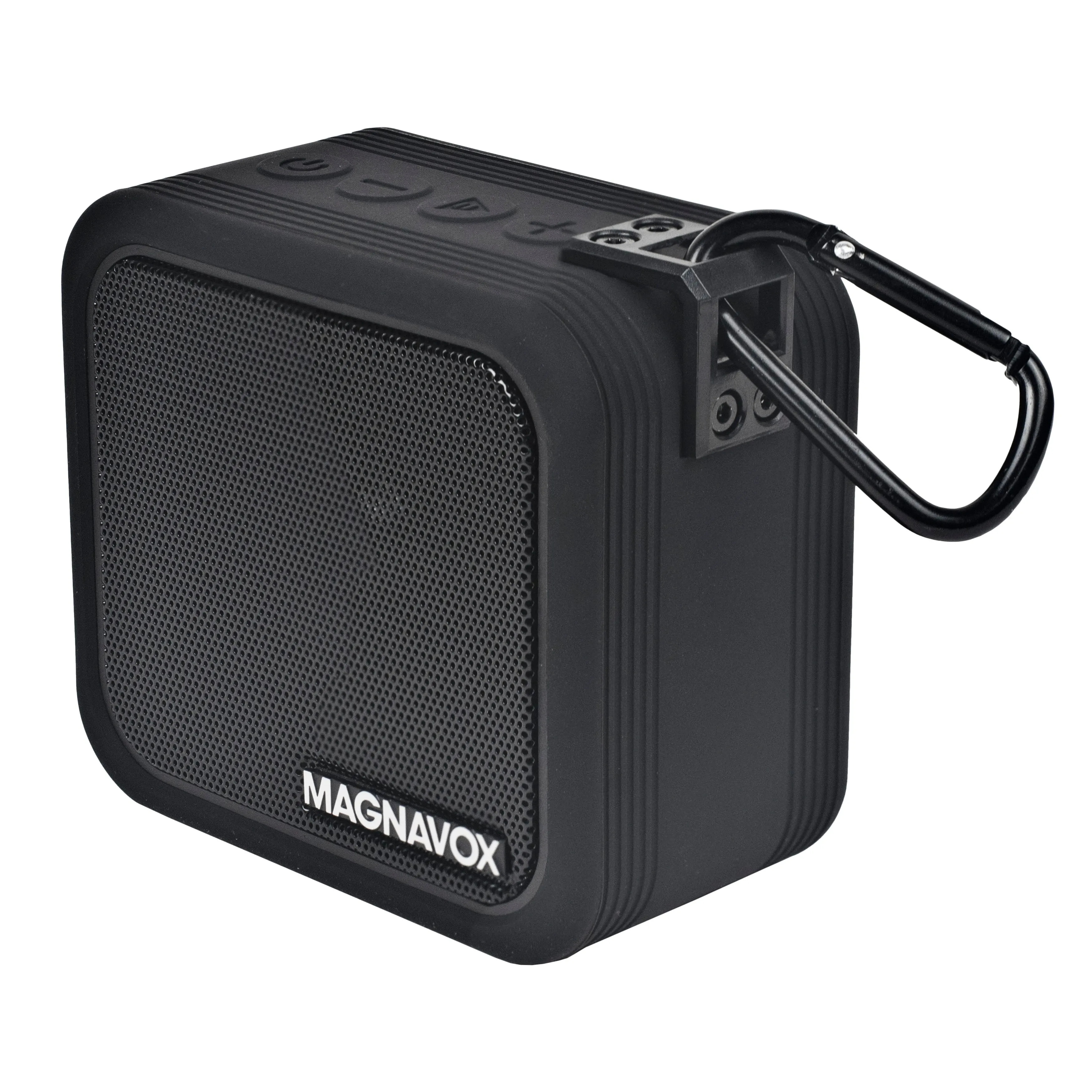Magnavox MMA3927 Waterproof Portable Bluetooth Speaker with Carabiner Clip in Black