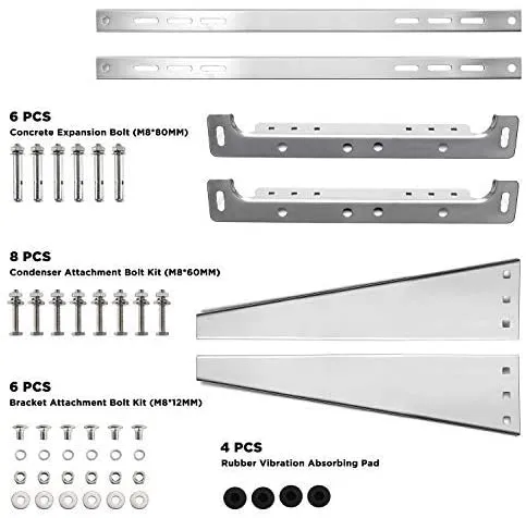 Mini Split AC Condenser Wall Mount Bracket -Max Support 600 Lbs