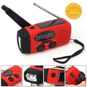 Multifunctional Solar Hand Crank Radio FM AM WB NOAA Weather Radio 2000mAh USB Charging Emergency LED Flashlight Power Band