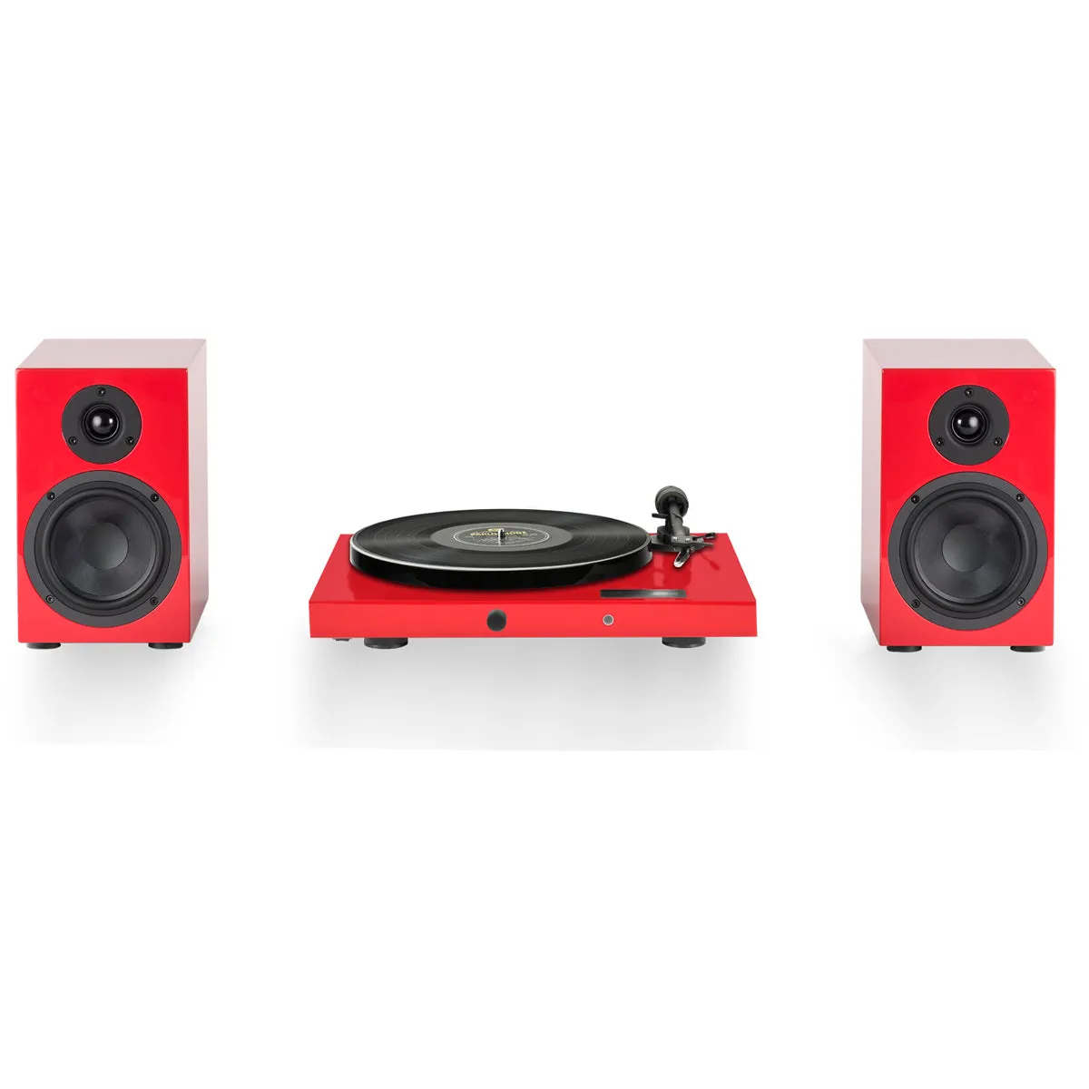 Pro-Ject Juke Box E1 Turntable Set with Speaker Box 5 Speakers Red