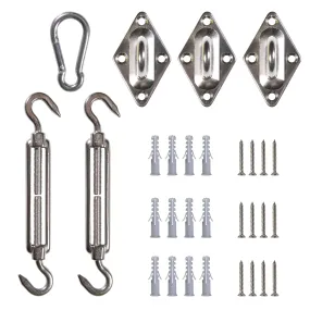 Stainless Steel 6" Sun Shade Sail Hardware Installation Kit - Triangle