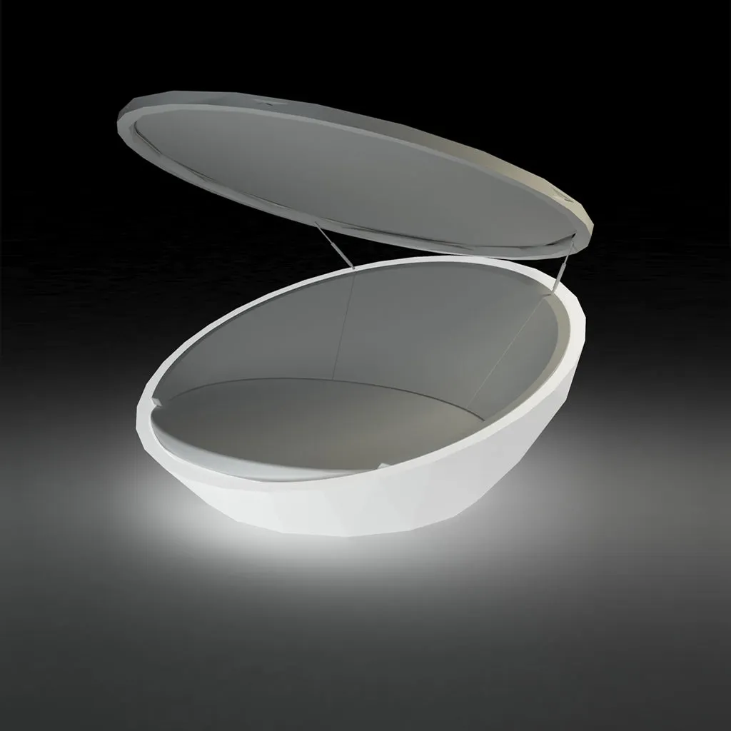 Ulm Daybed with Folding Canopy, LED - Modern Patio Furniture